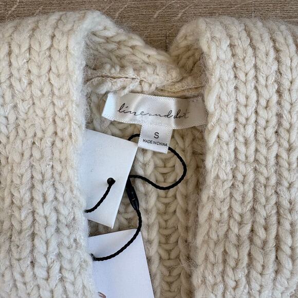 Line & Dot Sadie Cream Fringe Cardigan Size S - Picture 4 of 5